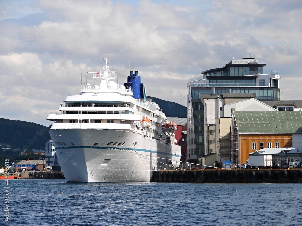 Cruise ship in harbor Bodo, Norway