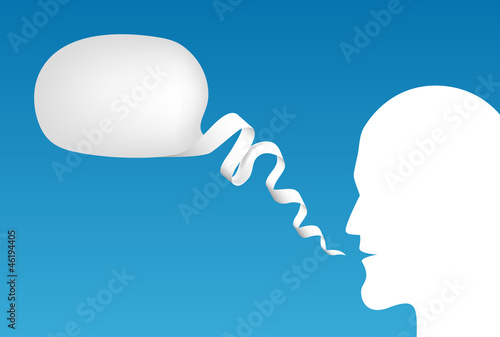 Speech Bubble with head silhouette, vector