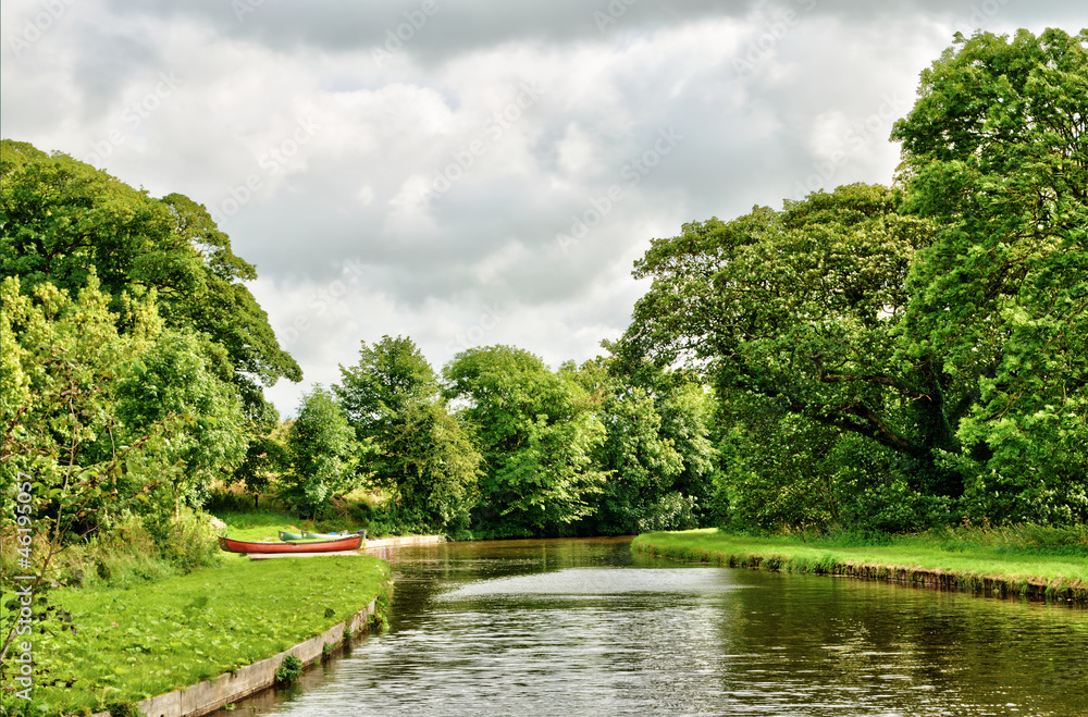 Tranquil view of the Lancaster Canal, England Tranquil view of the Lancaster Canal, England