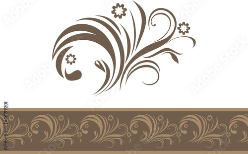 Stylish retro element and border for decor