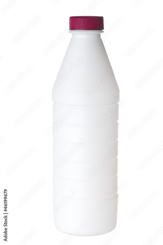 bottle of milk with a red cap isolated on white background bottle of milk with a red cap isolated on white background