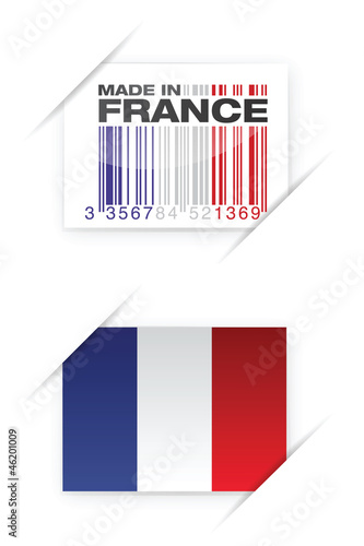 étiquette, code barre : MADE IN FRANCE