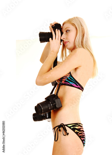 Girl taking pictures.