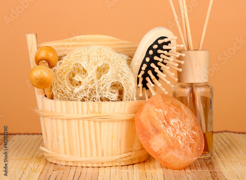 Obraz na płótnie Loofah on color background
