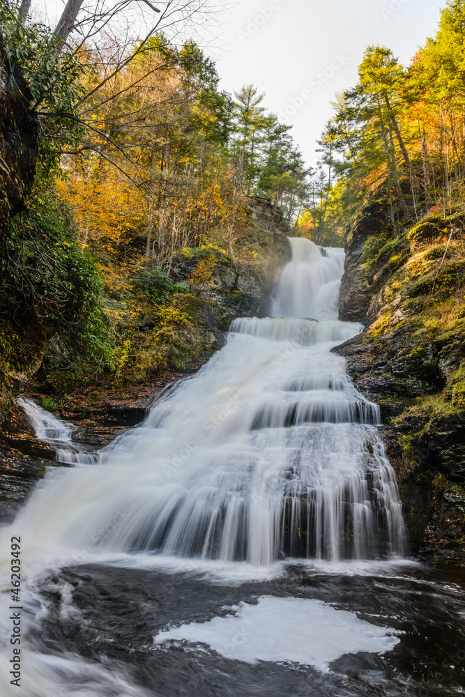 Fototapeta premium beautiful waterfall in forest, autumn landscape