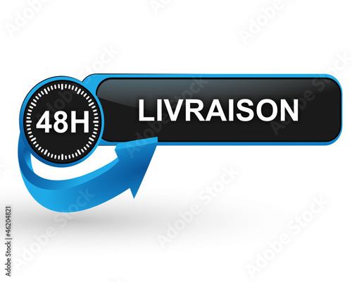 livraison 48 heures sur bouton web design bleu