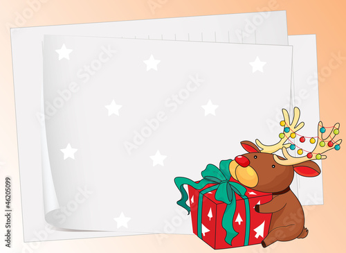 paper sheets and a reindeer