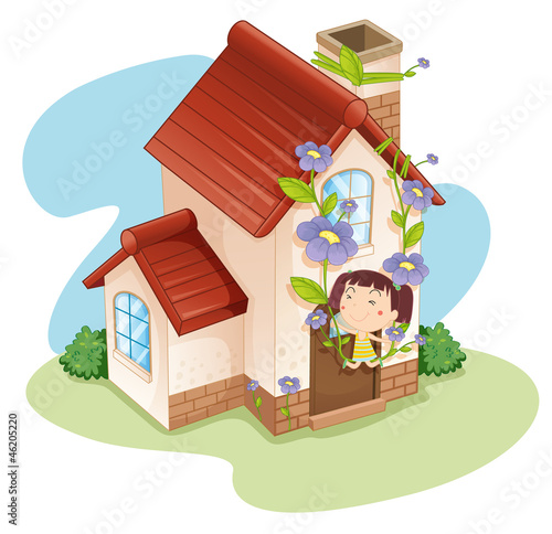 girl and house