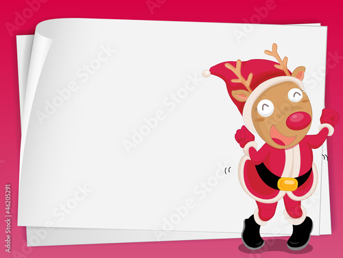 reindeer and paper sheets