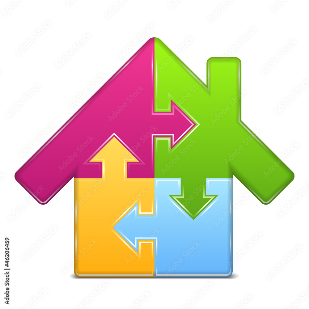 Puzzle house icon Puzzle house icon