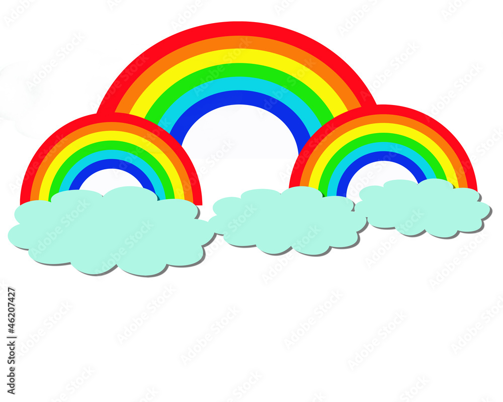 rainbow and clouds in the sky vector rainbow and clouds in the sky vector