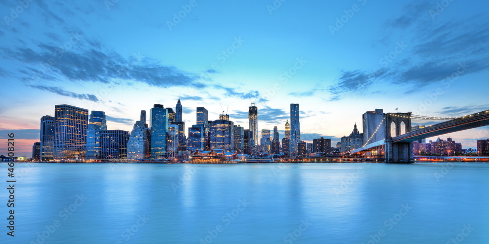 Fototapeta premium New York Skyline i Brooklyn Bridge.