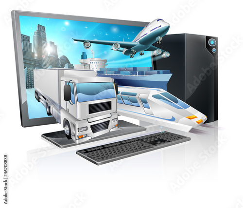 Desktop pc logistics concept