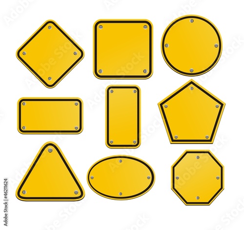 blnak yellow signs