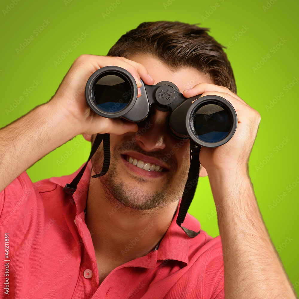 Portrait Of A Young Man With Binoculars Portrait Of A Young Man With Binoculars