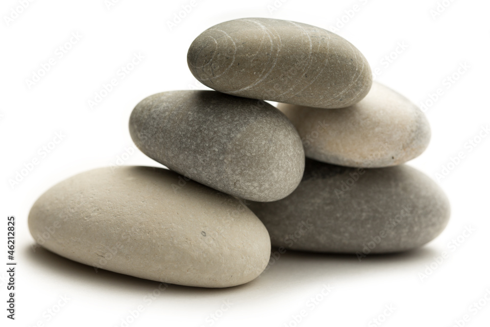 Sea stones on white background Sea stones on white background