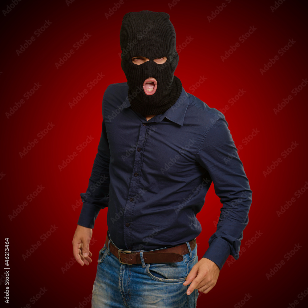 Burglar in face mask