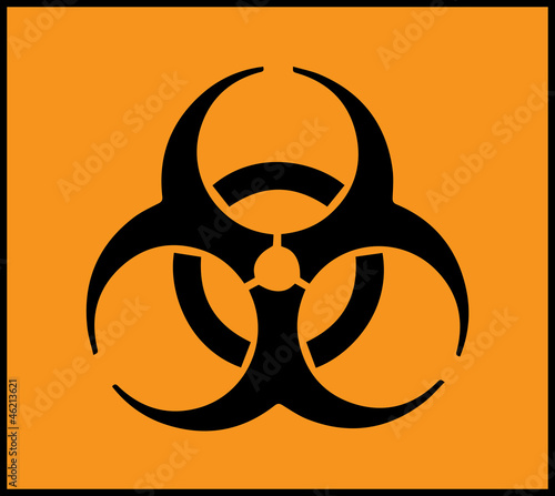 Biohazard symbol sign orange