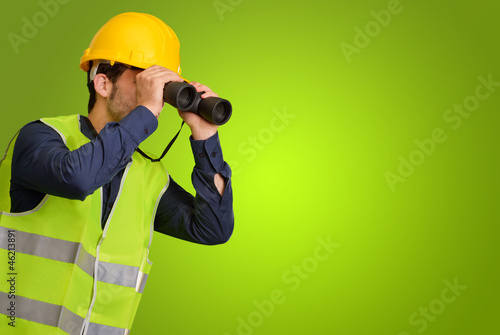 Photos A Young Engineer Looking Through Binoculars