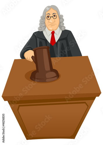 Cartoon illustration of a judge