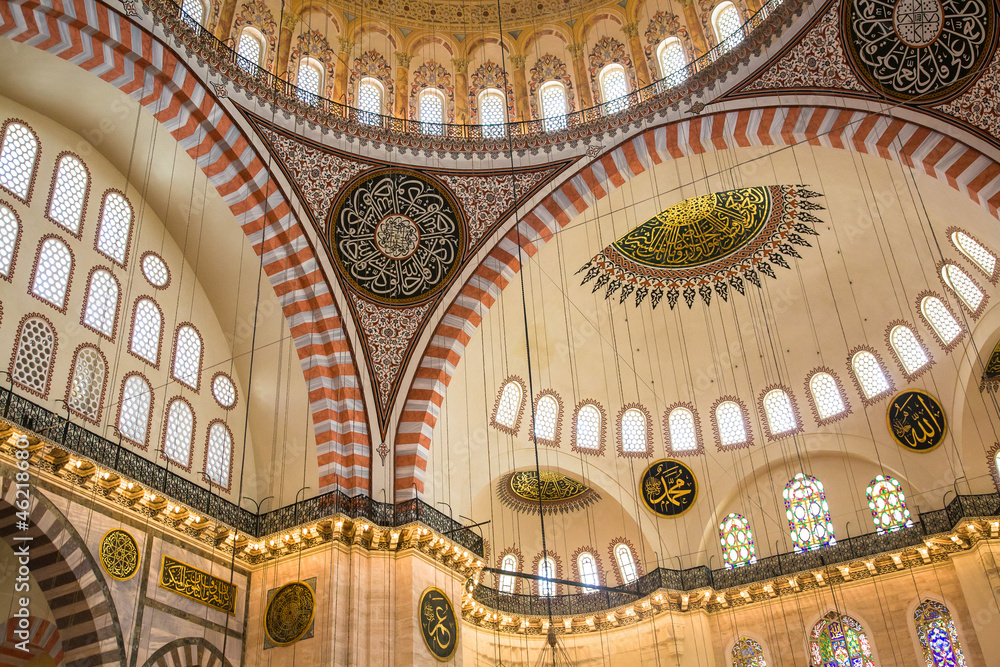 Highly decorated mosque interior