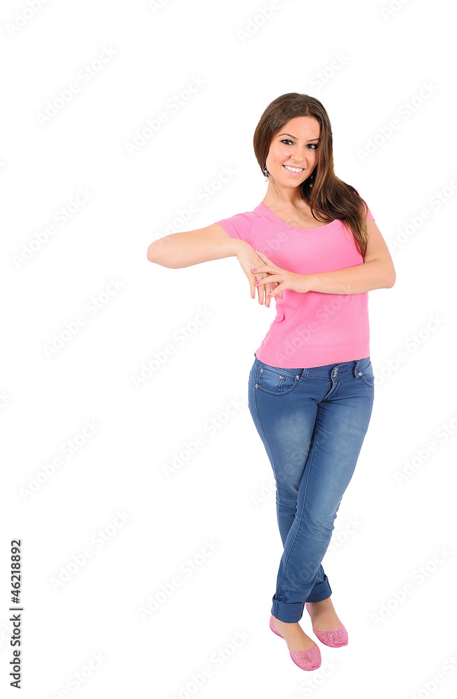 Isolated casual woman Isolated casual woman