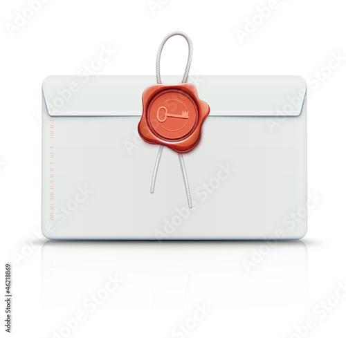 Envelope with red wax seal