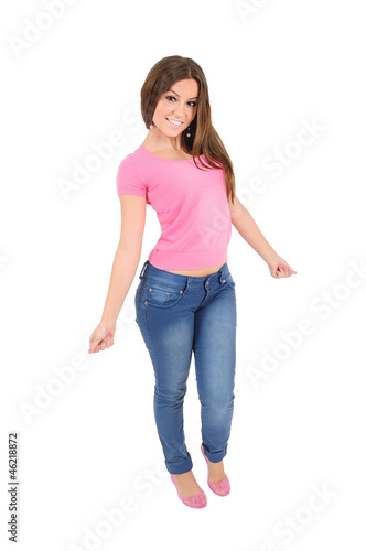 Isolated casual woman