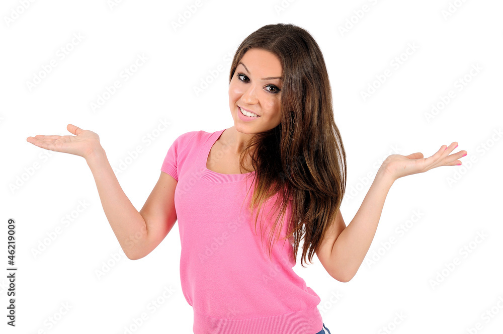 Isolated casual woman Isolated casual woman