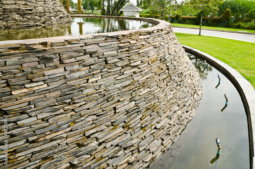 Decorative fountain wall photo