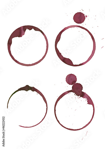 set of four wine stains