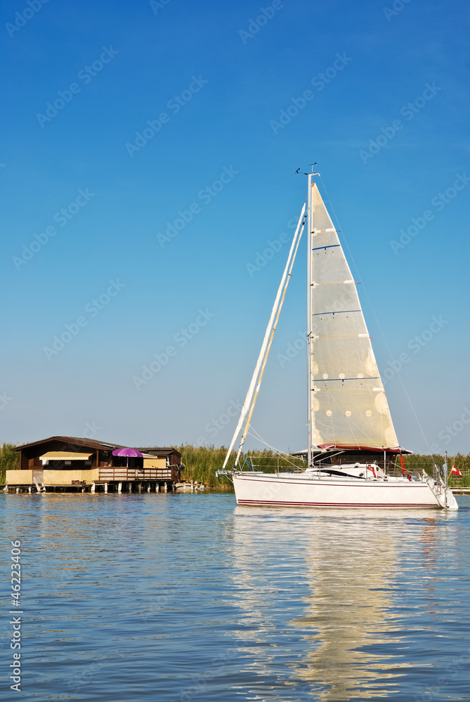Obraz premium Segelschiff am See