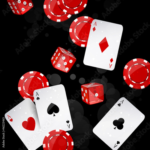 Vector illustration of casino elements