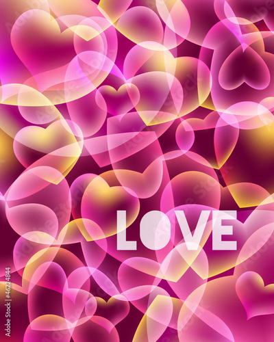 Abstract love background with hearts