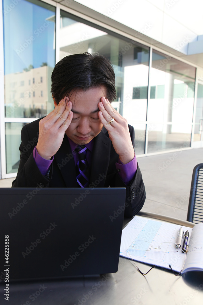 Stressed Asian Business Man Stressed Asian Business Man