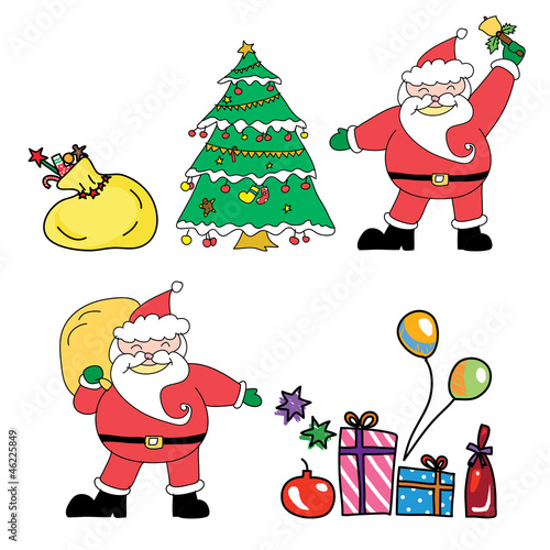 Santa claus christmas hand drawn