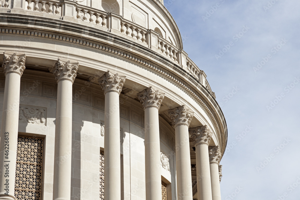 Columns of West Virginia State Capitol Building in Charleston