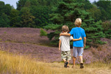 kids walking on heathland