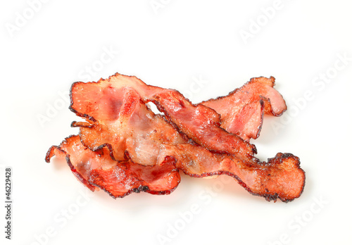Pan fried bacon strips