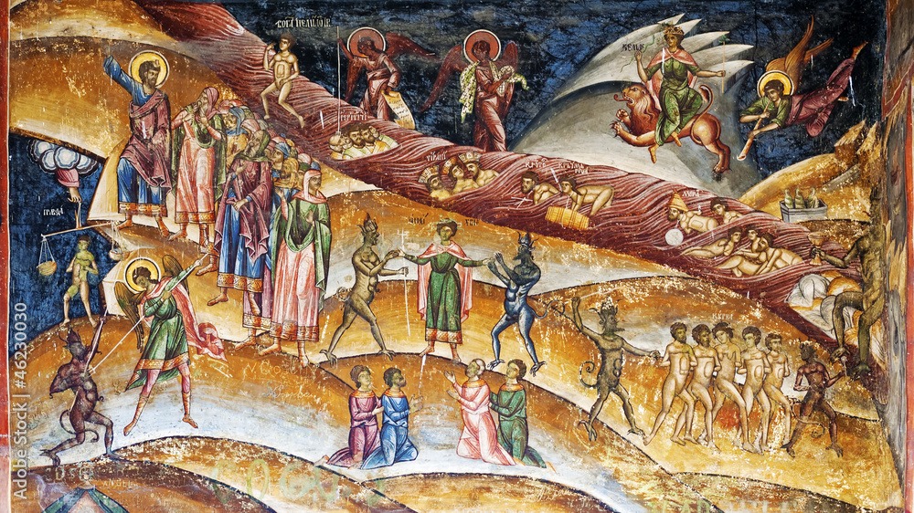 Samolepka Christian purgatory fresco