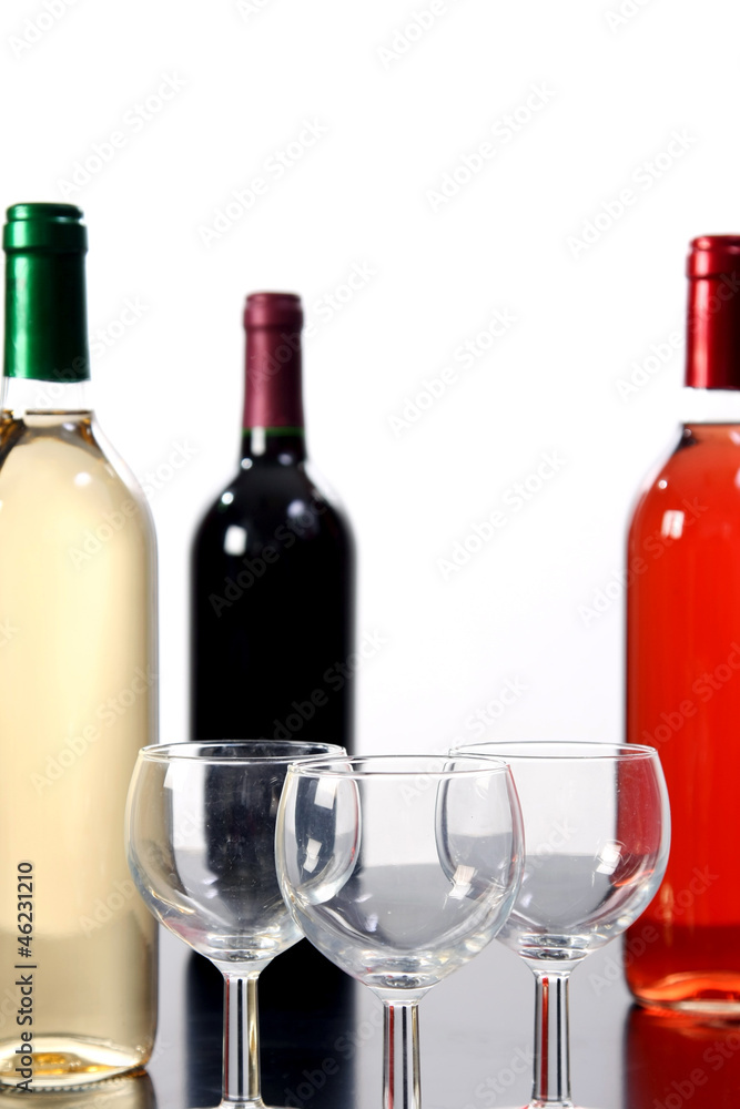 Red, rose and white wine, drink photo