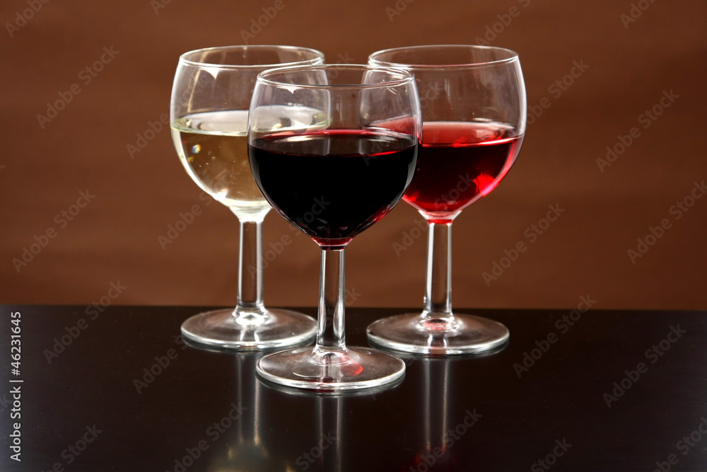 Red, rose and white wine, drink photo