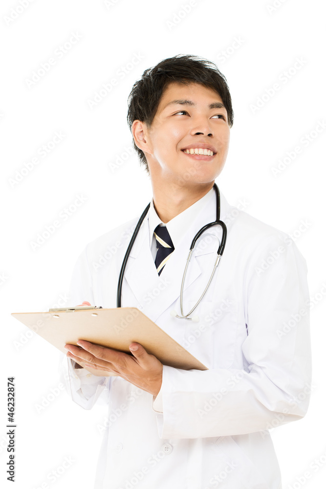Asian young medical doctor isolated on white background Asian young medical doctor isolated on white background
