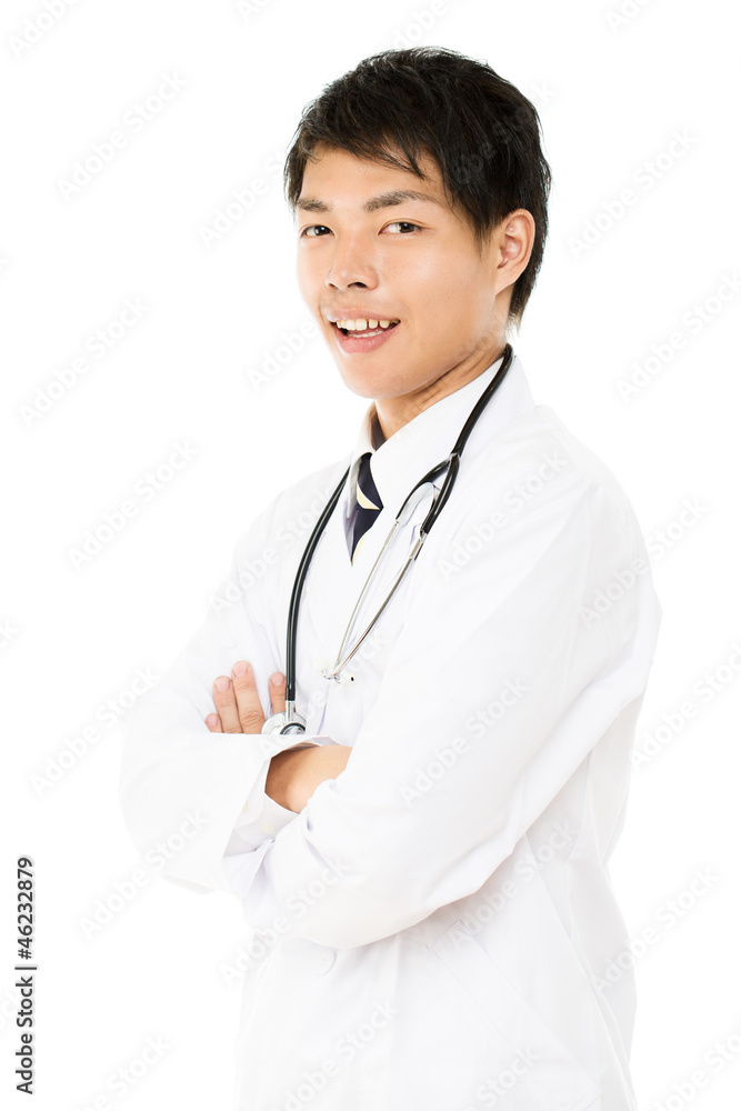 Asian young medical doctor isolated on white background Asian young medical doctor isolated on white background