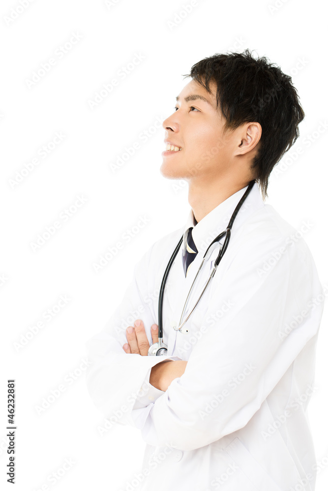 Asian young medical doctor isolated on white background Asian young medical doctor isolated on white background