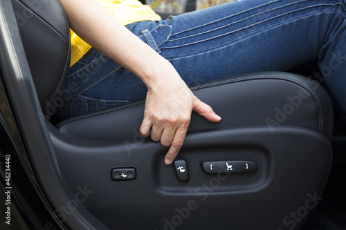 Electric seat adjustment of car photo