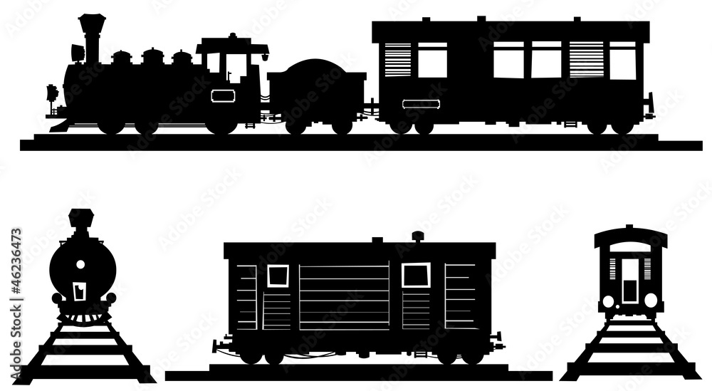 Obraz premium Train silhouette illustrations.
