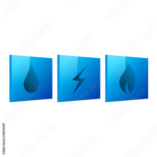 water, electricity, gas (blue version)