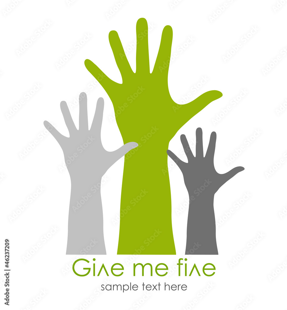 Fototapeta premium Vector hands, give me five