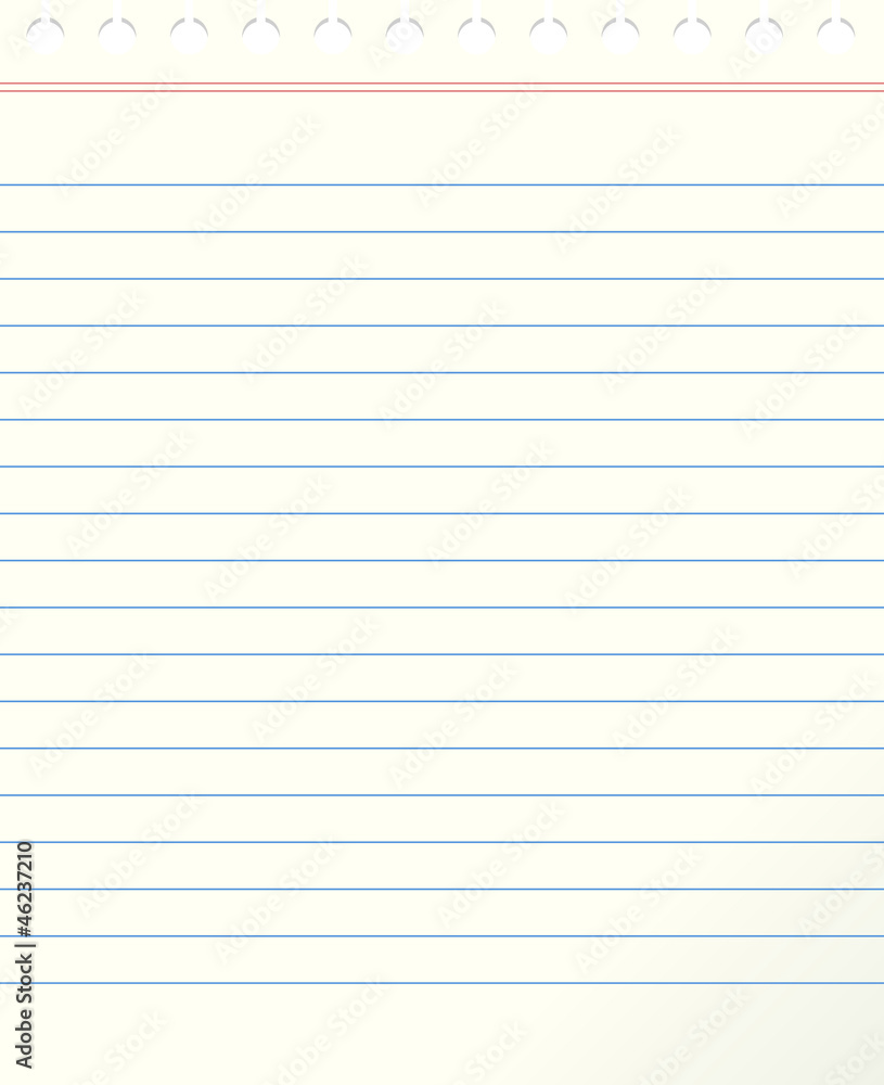 Vector lined notebook page Vector lined notebook page
